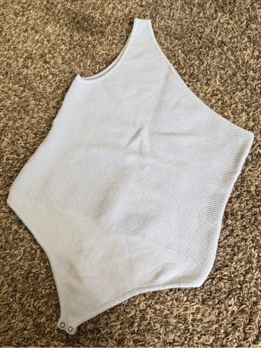 Abercrombie & Fitch Ribbed One Shoulder Bodysuit (Light Blue)